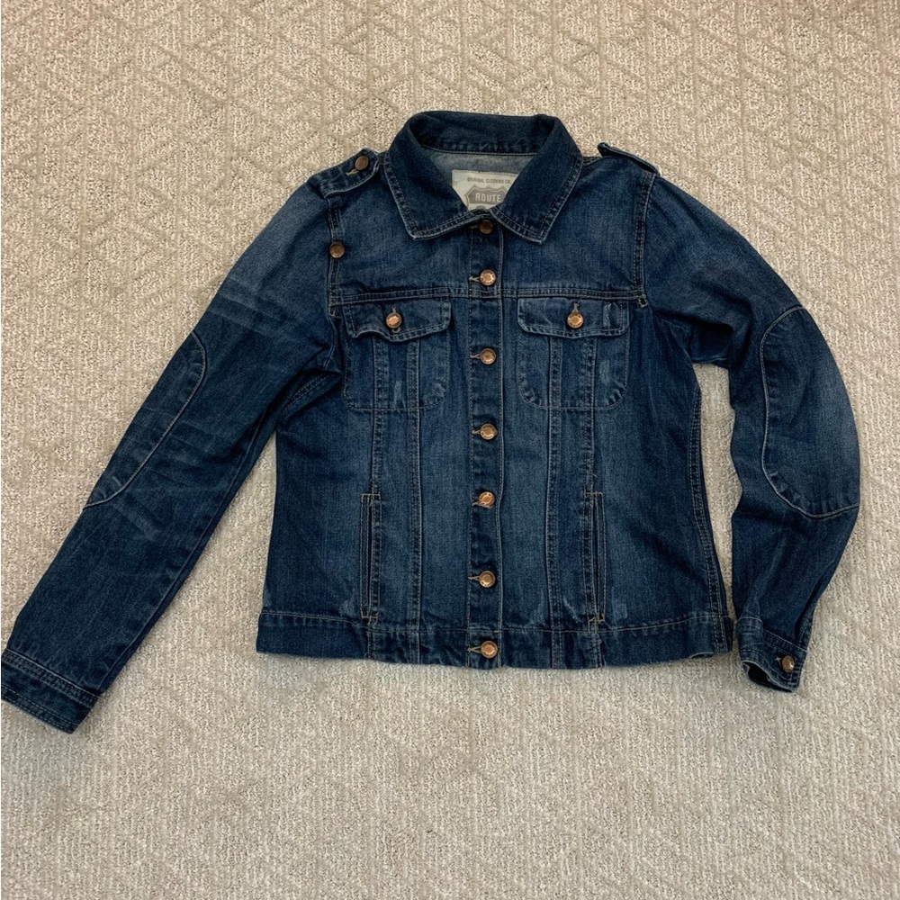 Route 66 jean Jacket women's M Blue Denim VTG soft 100% Cotton spring/fall cute